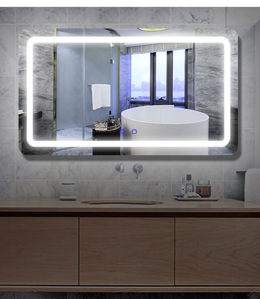 Bath Mirror Anti-Fog LED Lights Bathroom Mirror