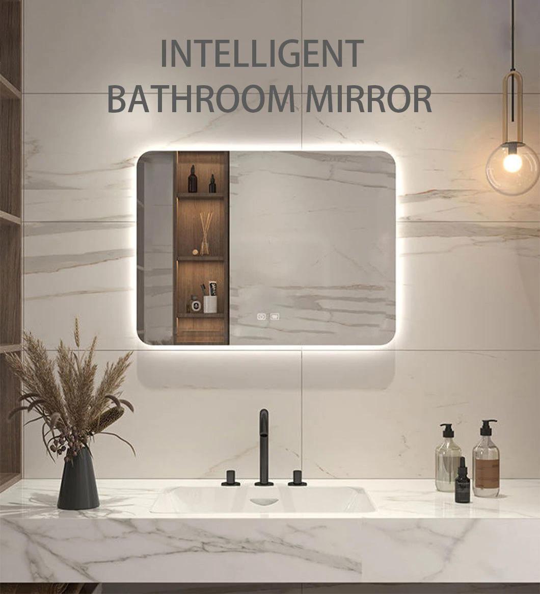 Modern LED Mirror Light Bathroom Defogger Waterproof Touch Screen Bathroom Mirror