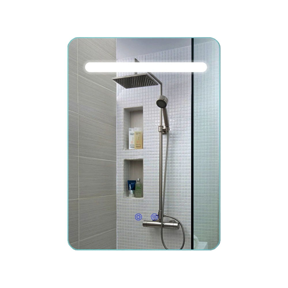 Single Sided Illuminated Mirrors Toilet White Bathroom Vanity Mirror