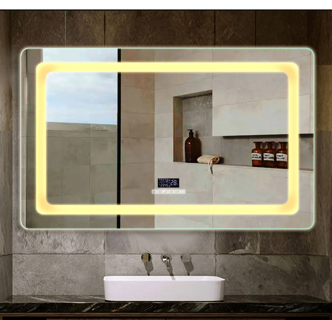 Wall-Mounted LED Hotel Bathroom Mirror Anti-Fog Hotel Luxury Mirror