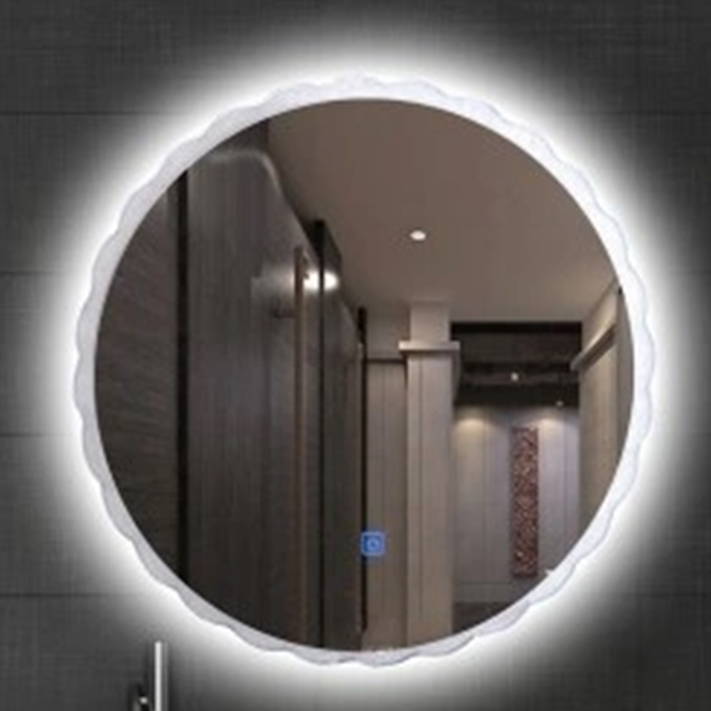 Customized Waterproof Fogless Backlit Bunnings Small Round Farmhouse Bathroom Mirror