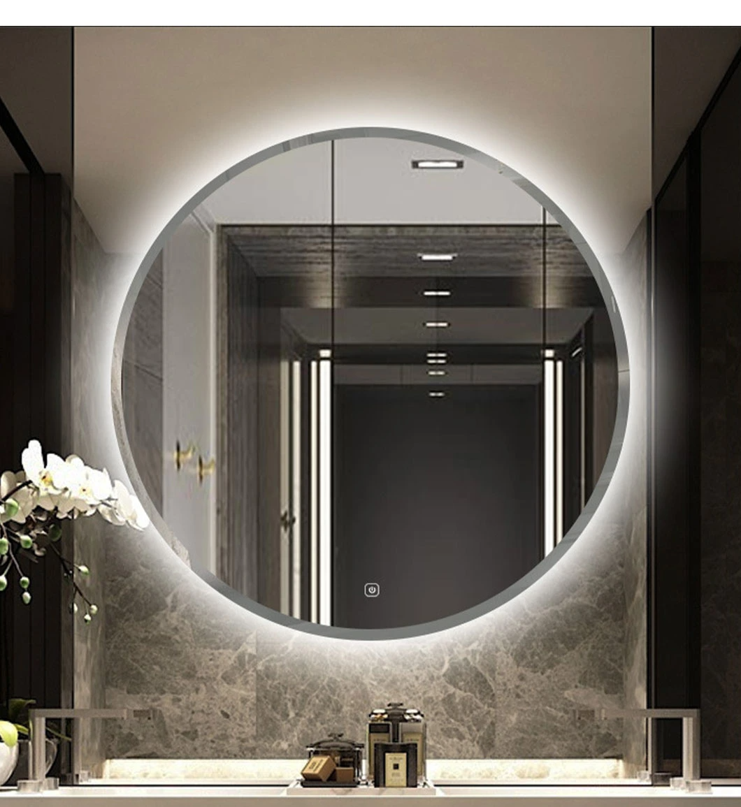 Fashion Rustproof Silver Wide Bathroom Modern Lighted Mirrors for Bathrooms Mirror