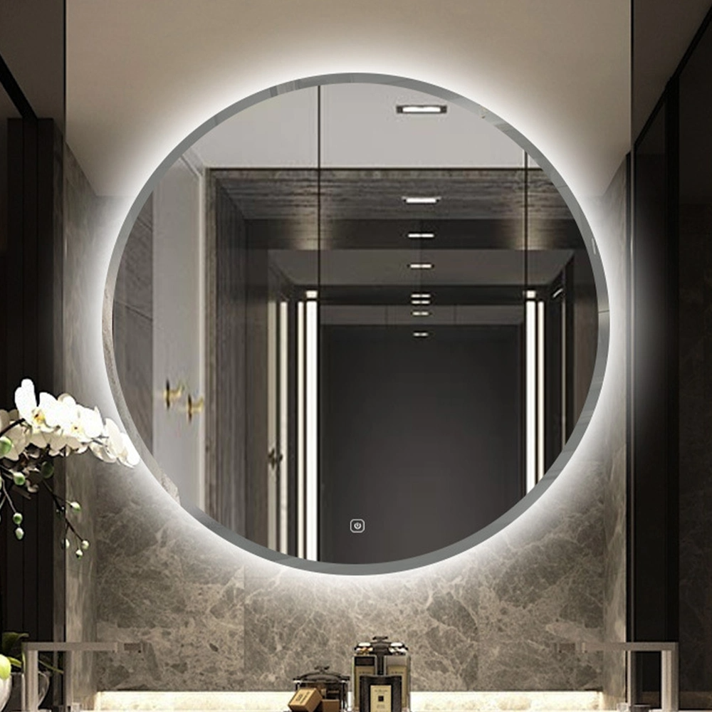 Modern Hot Sale Black White Golden Silver Framed Bathroom Mirror with LED Lighting and Anti Fog