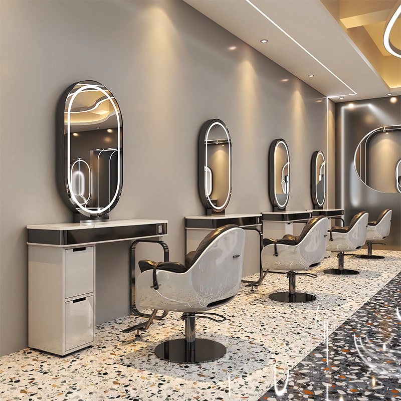 Beauty Salon Mirror Styling Stations with LED Light