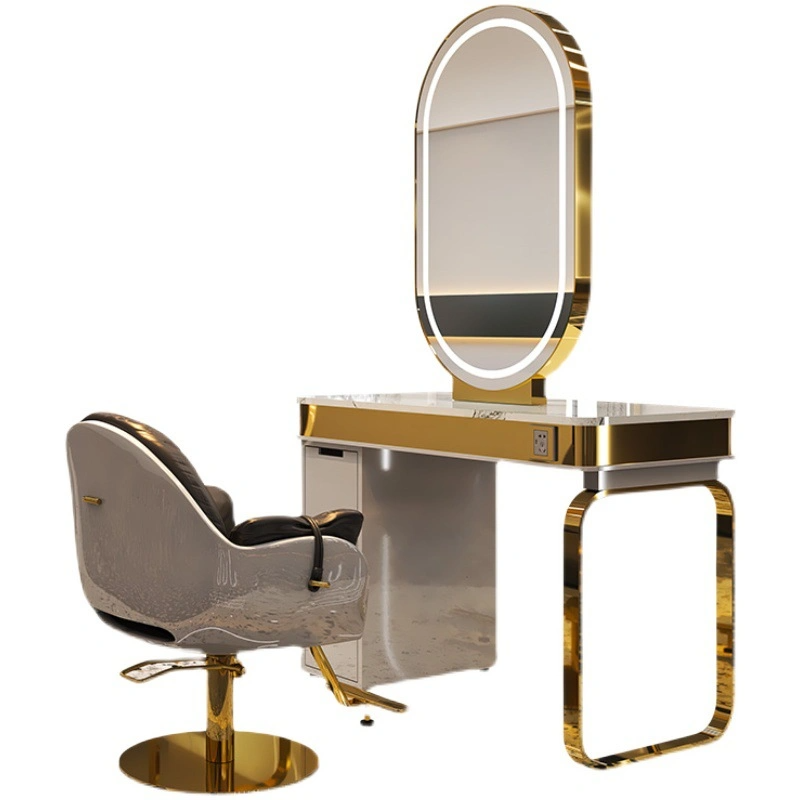 Beauty Salon Mirror Styling Stations with LED Light