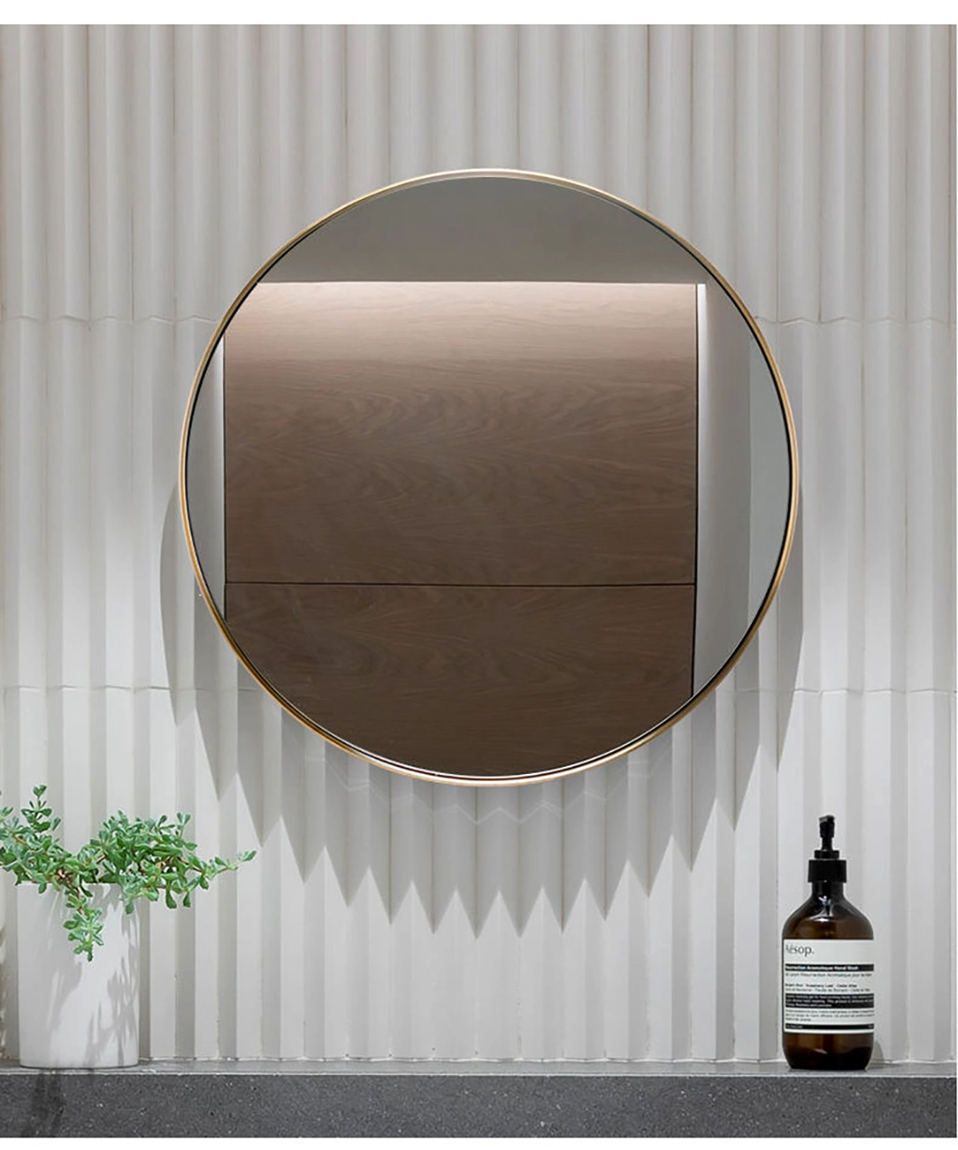 Best Selling Product New Large Gold Round Shape Aluminum Alloy Frame Decorative Wall Mirrors