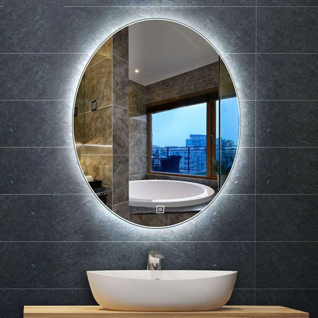 Customized LED Backlit Mirror Round Anti-Fog Frameless LED Lighted Hotel Luxury Bathroom Mirror