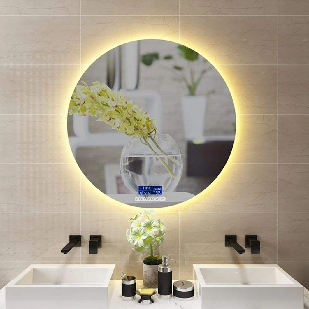 Customized LED Backlit Round Anti-Fog Frameless LED Lighted Hotel Luxury Bathroom Mirror