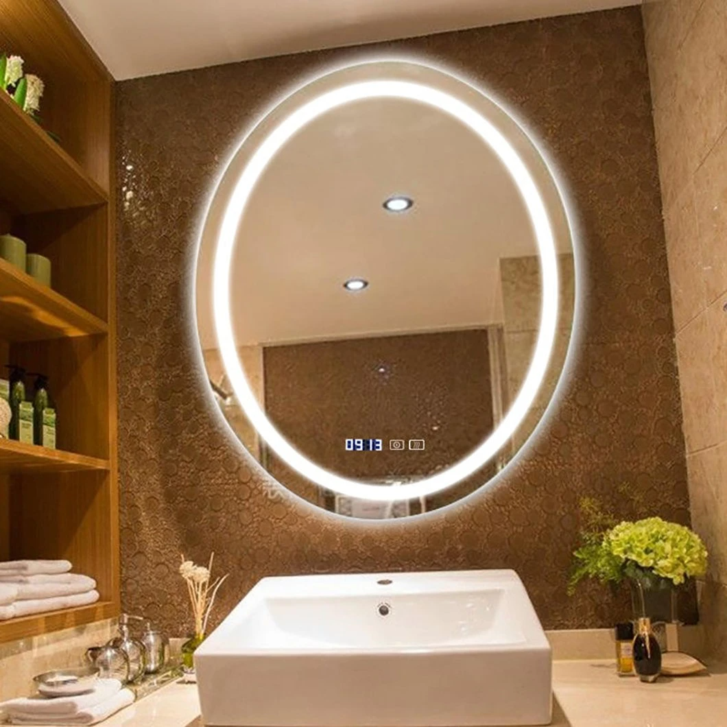 Customized LED Backlit Round Anti-Fog Frameless LED Lighted Hotel Luxury Bathroom Mirror