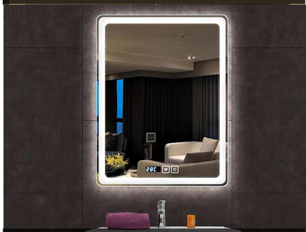 Factory Price Hotel Luxury Bathroom LED Smart Touch Sensor Frameless Wall-Mounted Bathroom Mirror