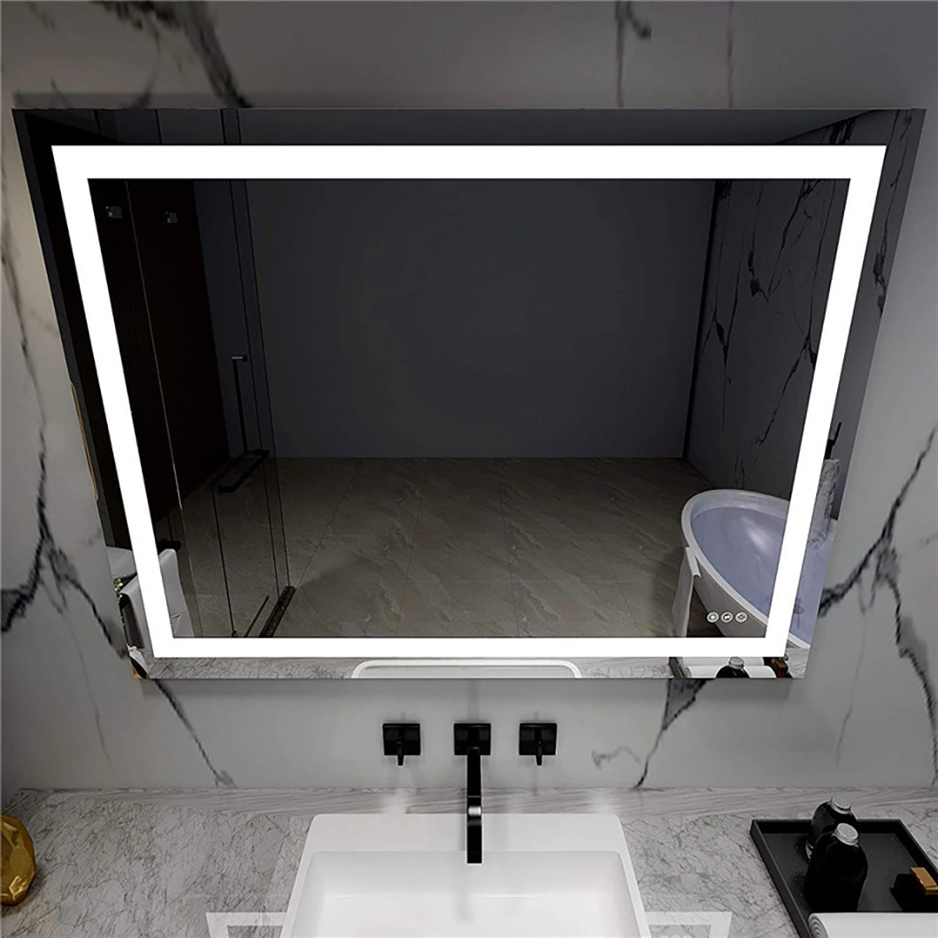 Factory Wholeasle Supplier Dimming Home Decoration Beauty Salon Furniture Anti-Fog Large Wall Mounted LED Smart Makeup Mirror with 3 or 5 Times Magnify