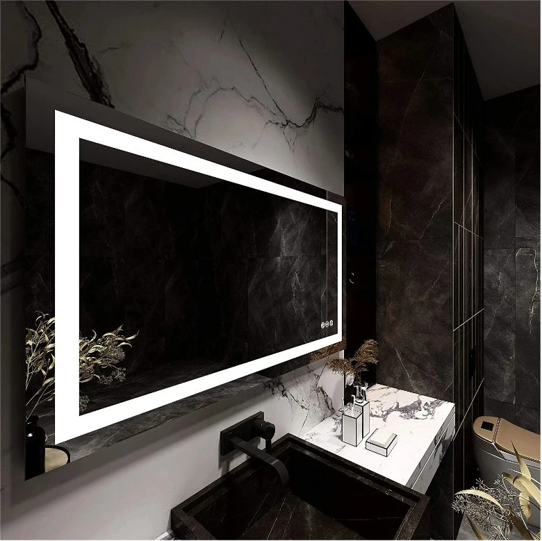 Factory Wholeasle Supplier Dimming Home Decoration Beauty Salon Furniture Anti-Fog Large Wall Mounted LED Smart Makeup Mirror with 3 or 5 Times Magnify