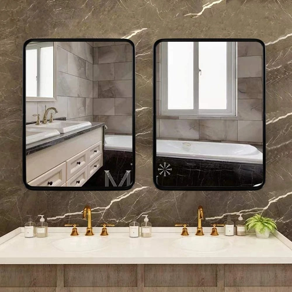 Home Decor Frame Mirror Aluminum Wall Mirror Horizontal/Vertical Bathroom Furniture Beveled Rectangle Mirror Salon Furniture