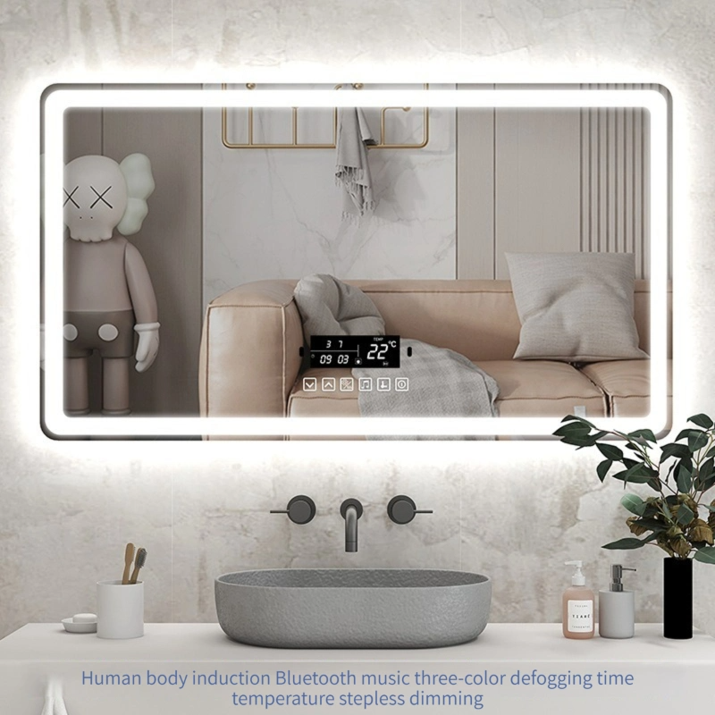 Hot Sale Rectangle Aluminum Vanity Android Mirror Smart LED Bathroom Mirror for Hotel