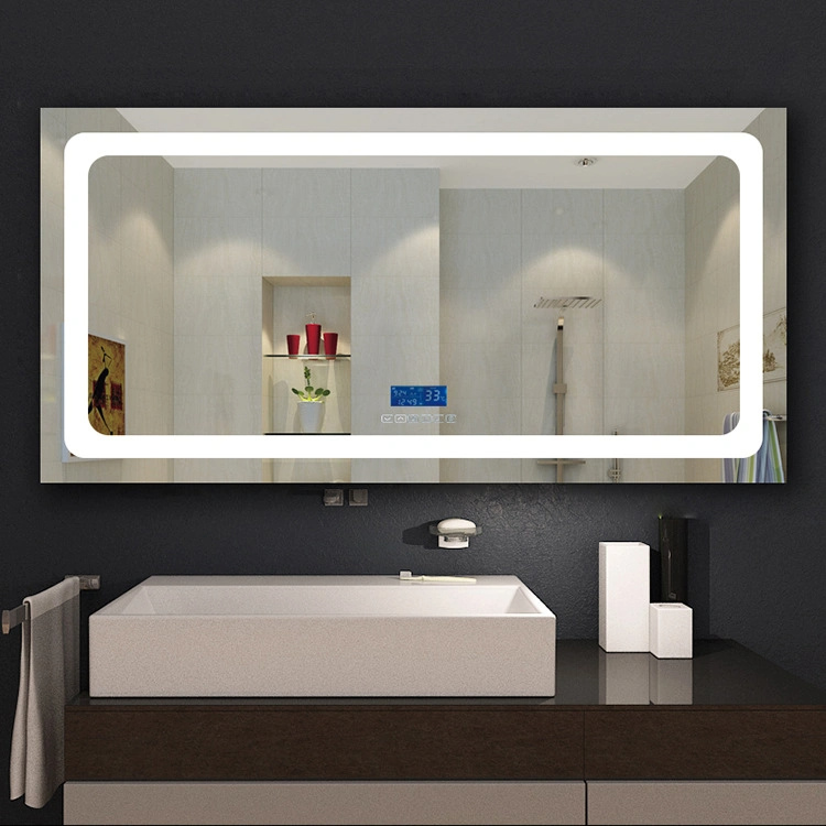 LED Bathroom Wall-Mounted Anti-Fog Makeup Mirror with Dimmable Light and Touch Button (Horizontal/Vertical)