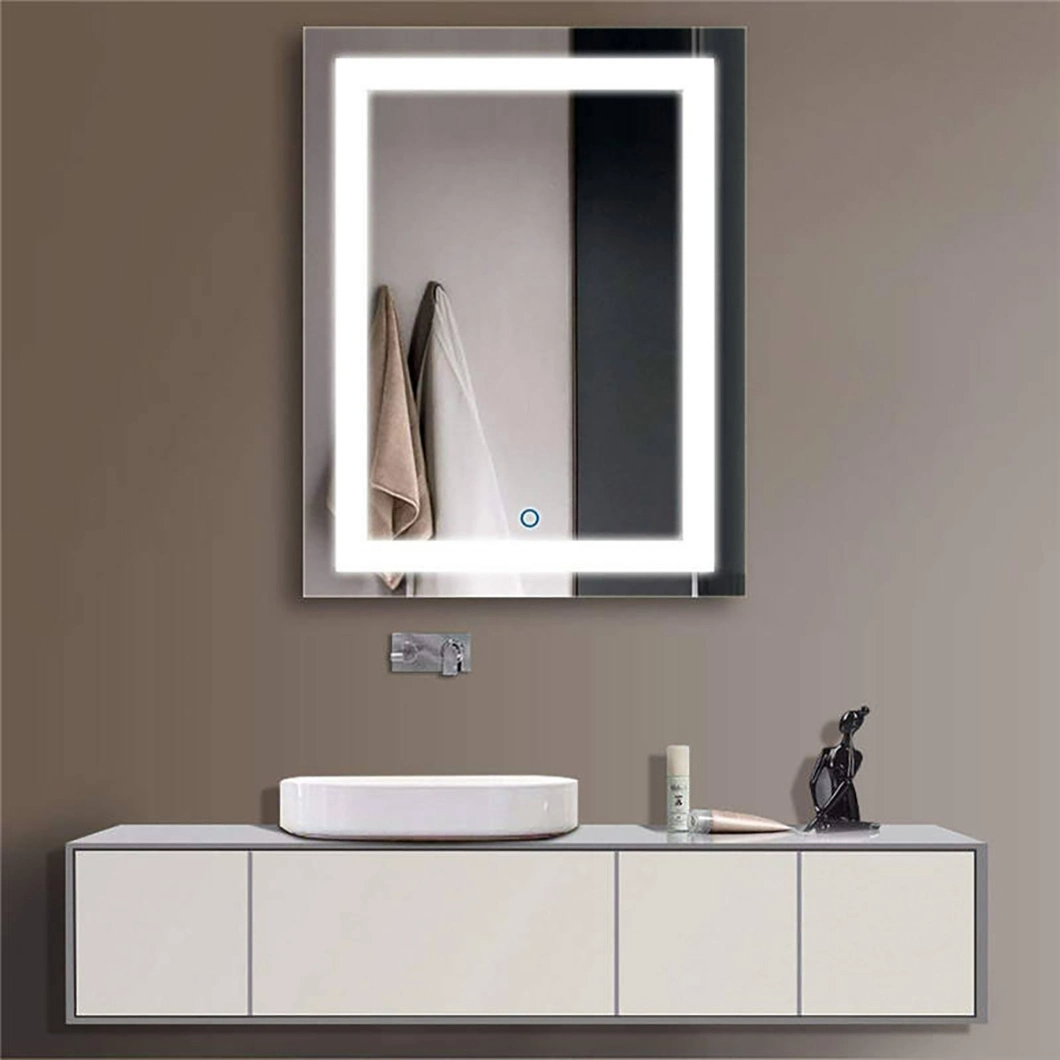 LED Light Bathroom Smart Mirror with Electronic Anti-Fog, Smart Touch Function, Time Display