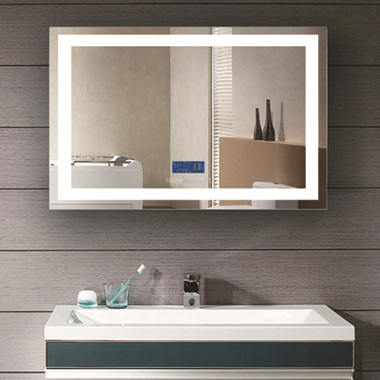 LED Bathroom Wall-Mounted Anti-Fog Makeup Mirror with Dimmable Light and Touch Button (Horizontal/Vertical)