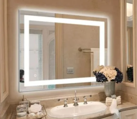 LED Bathroom Wall-Mounted Anti-Fog Makeup Mirror with Dimmable Light and Touch Button (Horizontal/Vertical)