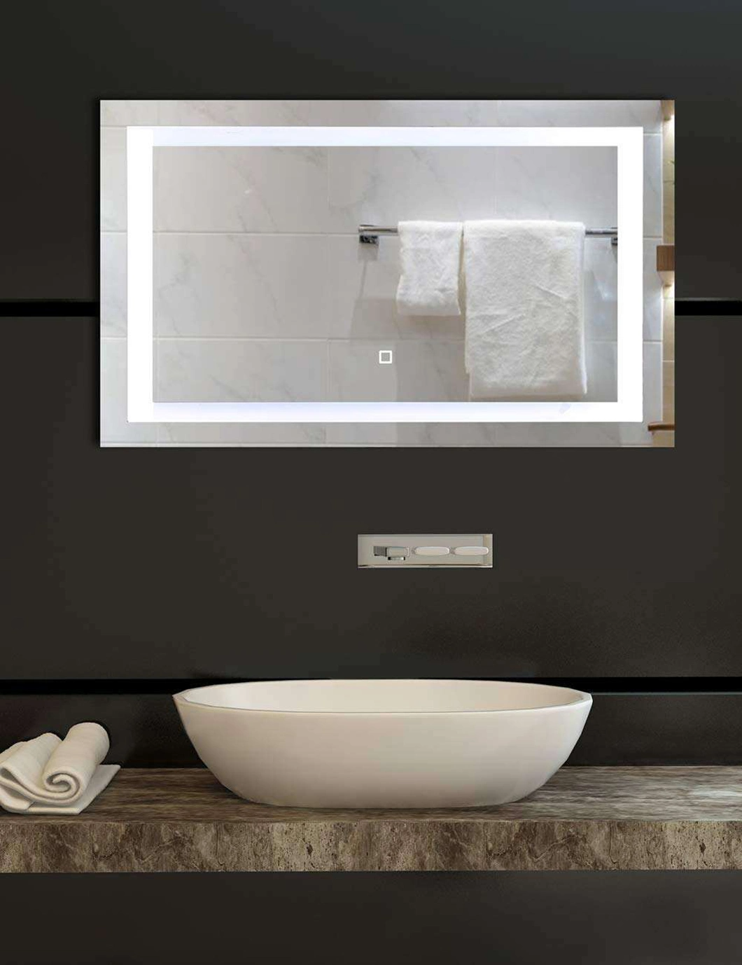 Modern Salon Style Rectangular Iluminated LED Mirror