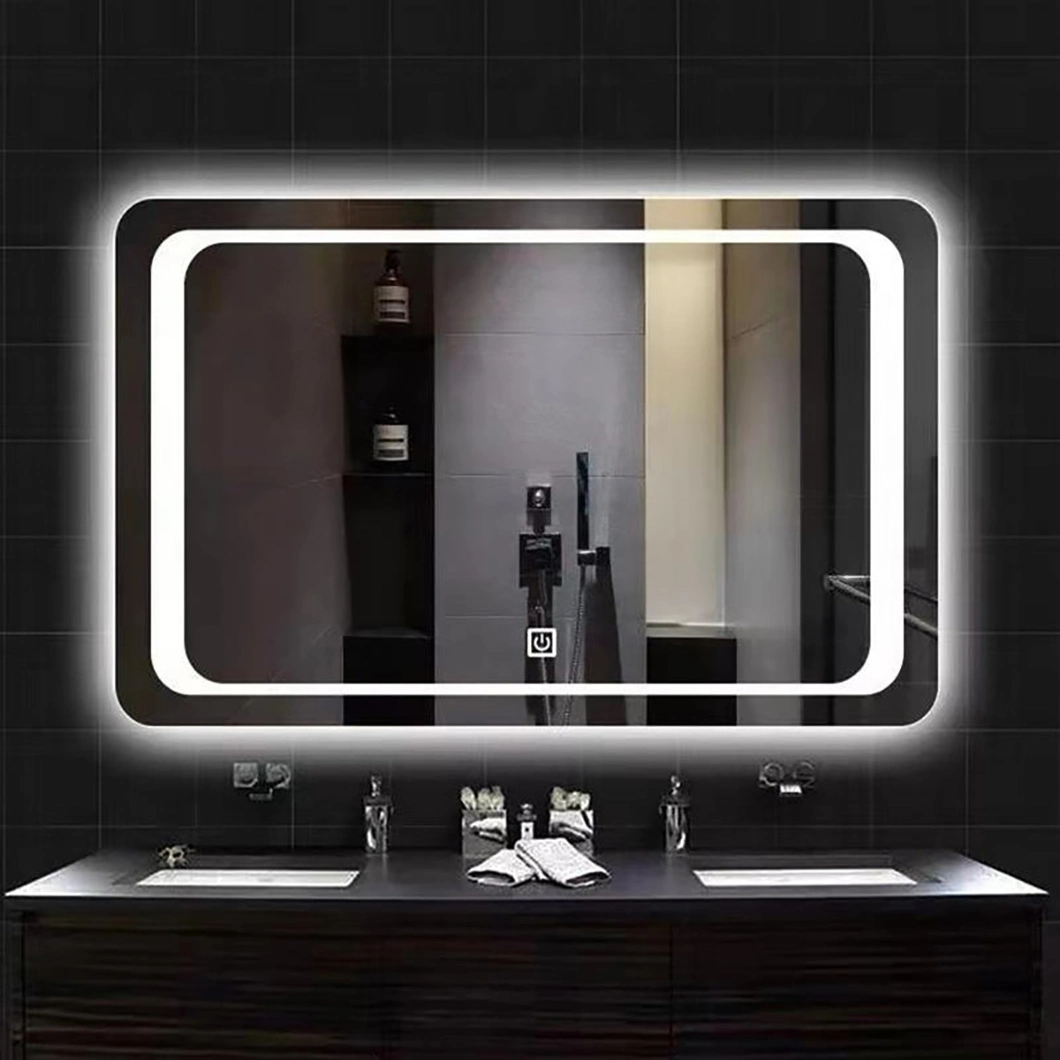 Modern Wall Mounted Touch Sensor Switch Infinity Custom Mirror Bathroom Lighted Mirror