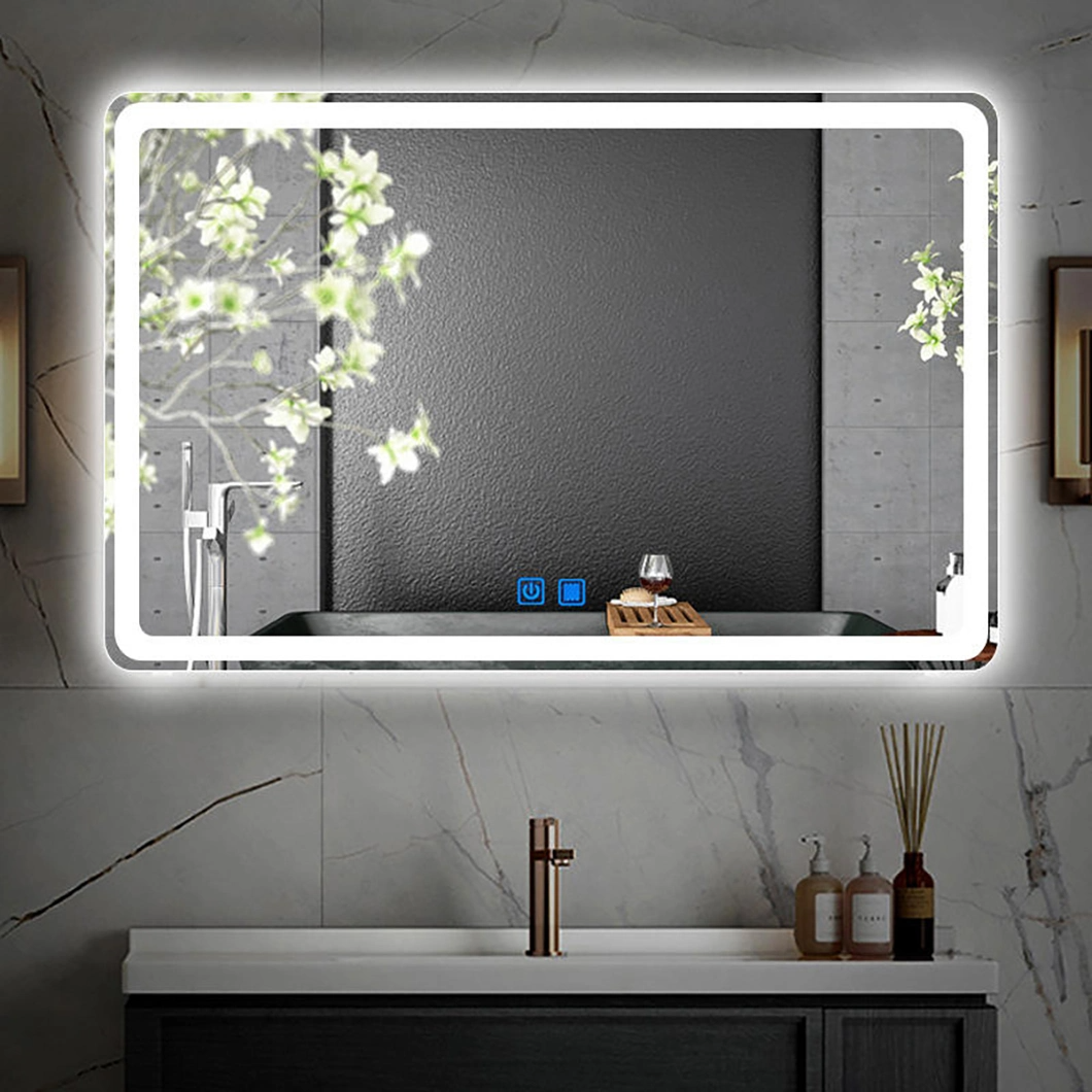 Modern Wall Mounted Touch Sensor Switch Infinity Custom Mirror Bathroom Lighted Mirror