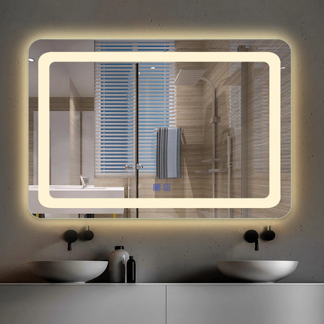 Modern Wall Mounted Touch Sensor Switch Infinity Custom Mirror Bathroom Lighted Mirror