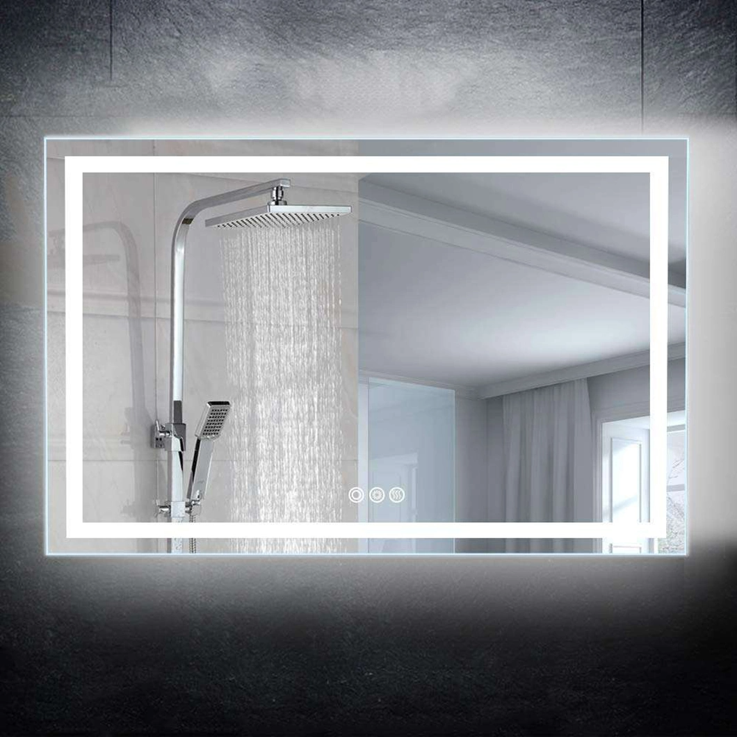 Modern Wall Mounted Touch Sensor Switch Infinity Custom Mirror Bathroom Lighted Mirror