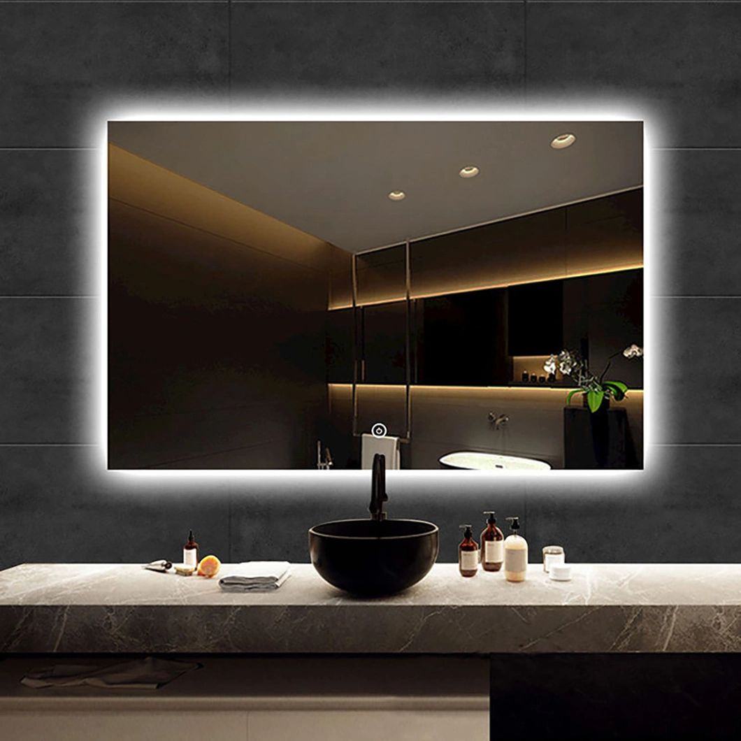 Modern Wall Mounted Touch Sensor Switch Infinity Custom Mirror Bathroom Lighted Mirror