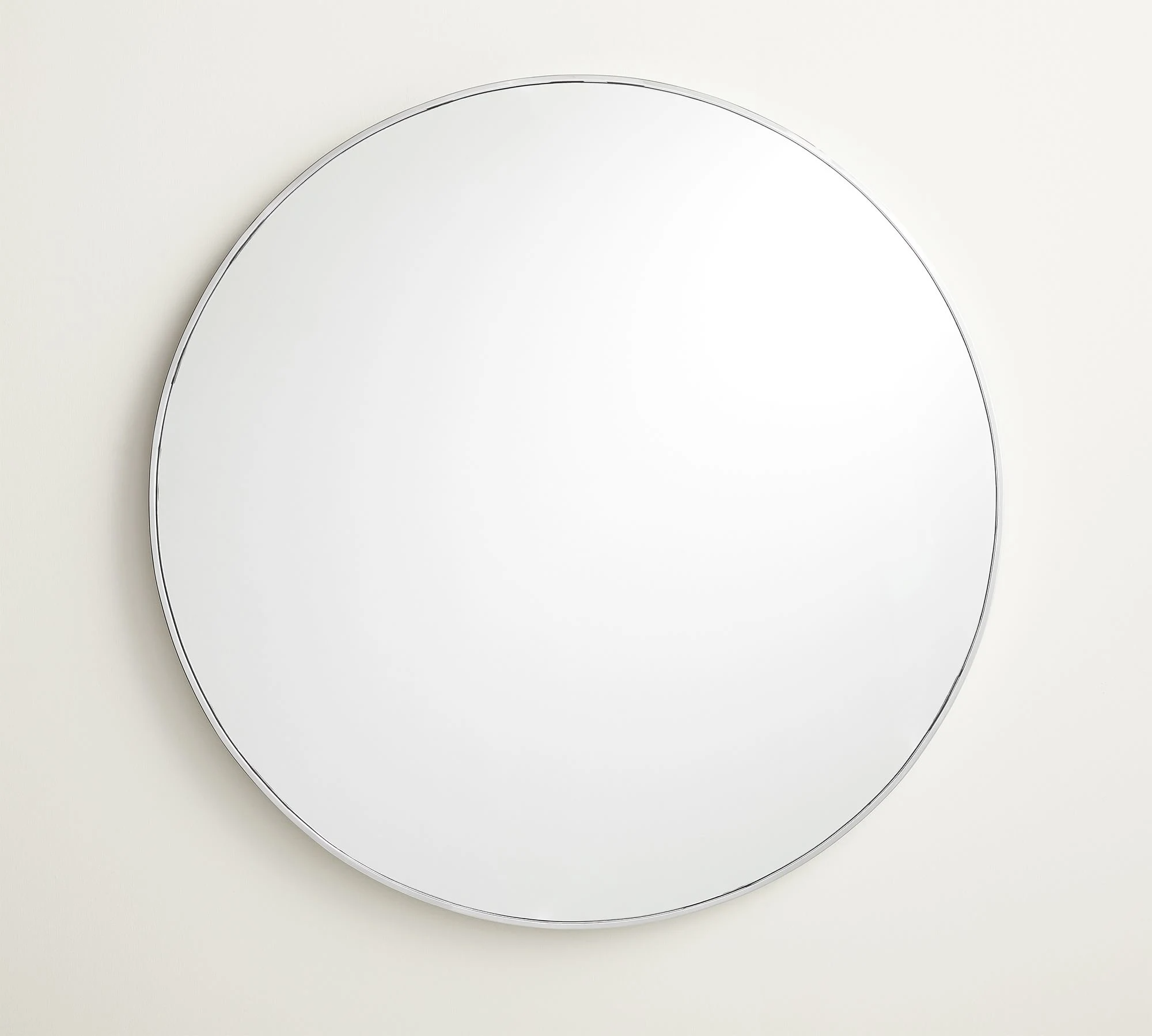 Modern Style Round Shape Frameless Wall Mounted Touch Screen Bathroom Round Mirror with Belt