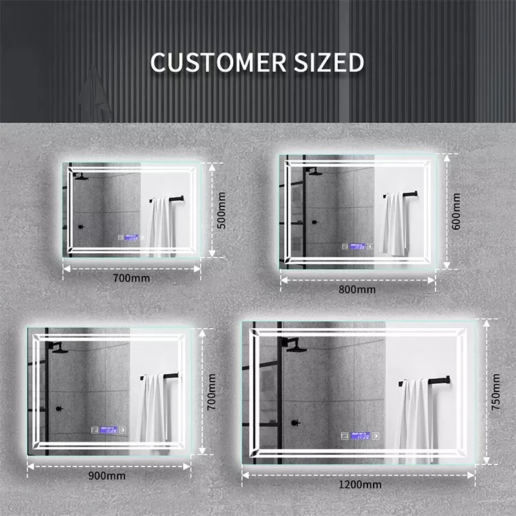 Modern Touch Screen Round Lighting Decorative Mirror Makeup Defogging Hotel Bathroom Smart Mirror