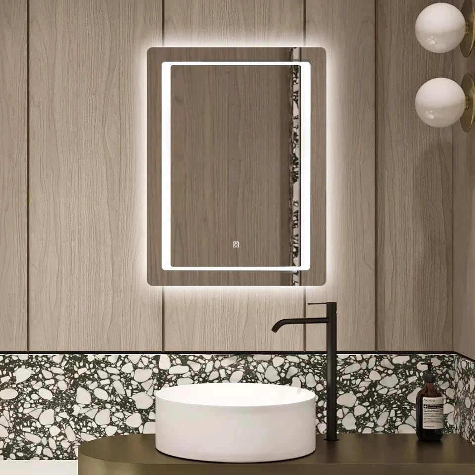 Customized Home Wall Mounted Illuminated Smart LED Lighting Bathroom Mirror Decor Bath Mirror with LED Lights