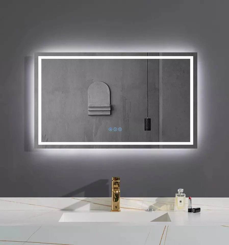 Modern Design Hotel Waterproof Electric Smart Fancy Wall Mirror High Class Vanity Bath Mirror with LED Lights