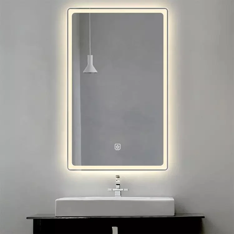 Factory Hotel Large Rectangle Touch Screen Backlit Smart LED Light Lighted Bathroom Wall Mirror