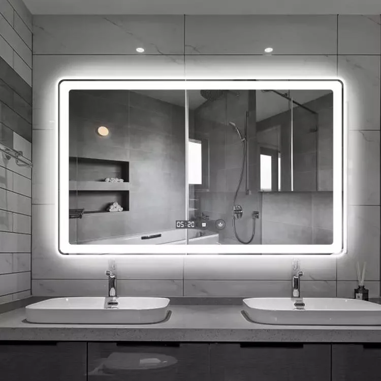 Factory Hotel Large Rectangle Touch Screen Backlit Smart LED Light Lighted Bathroom Wall Mirror