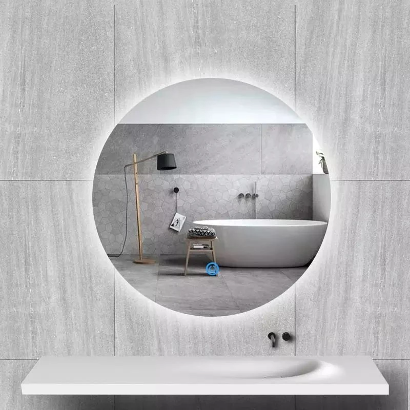 Home Frameless Round Backlit LED Lighted Bathroom Mirror Decorative Bath Wall Mirror