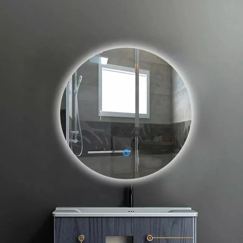 Home Frameless Round Backlit LED Lighted Bathroom Mirror Decorative Bath Wall Mirror