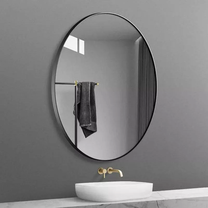 Hotel Wall Mounted Oval Bath Mirror Gold Frame Smart LED Mirror Defogger Lighted Upvaniity Bathroom Mirror