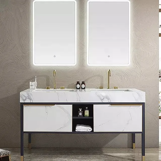 Luxury Double Sink Mirror Modern Bathroom Vanity Cabinet